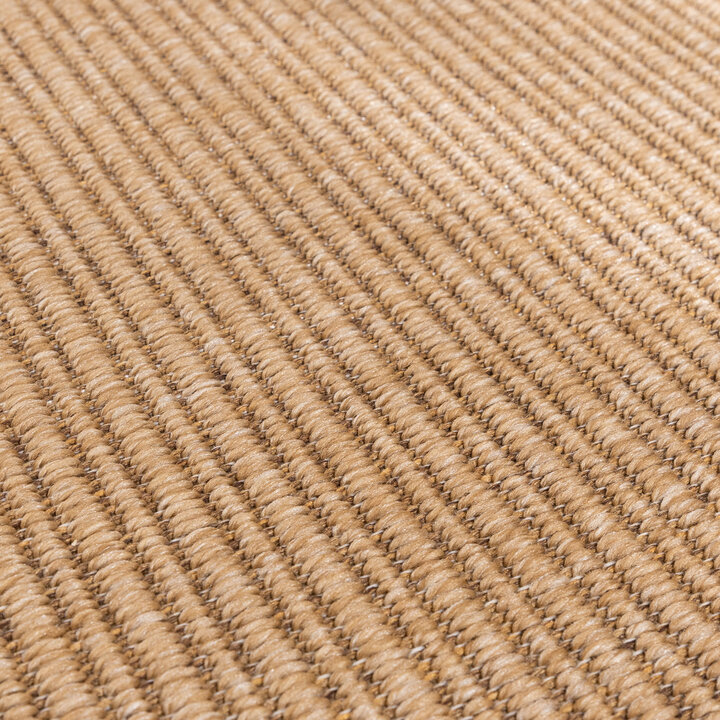 Jute Gartenteppich Rund - Mavi Border Creme Braun - 3