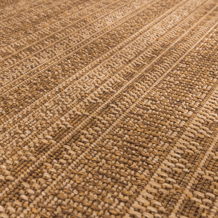 Jute Gartenteppich Rund - Mavi Stripes Creme Braun - 3