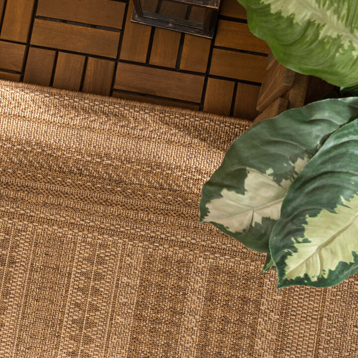 Garten Teppich Jute - Mavi Stripes Creme Braun - 3