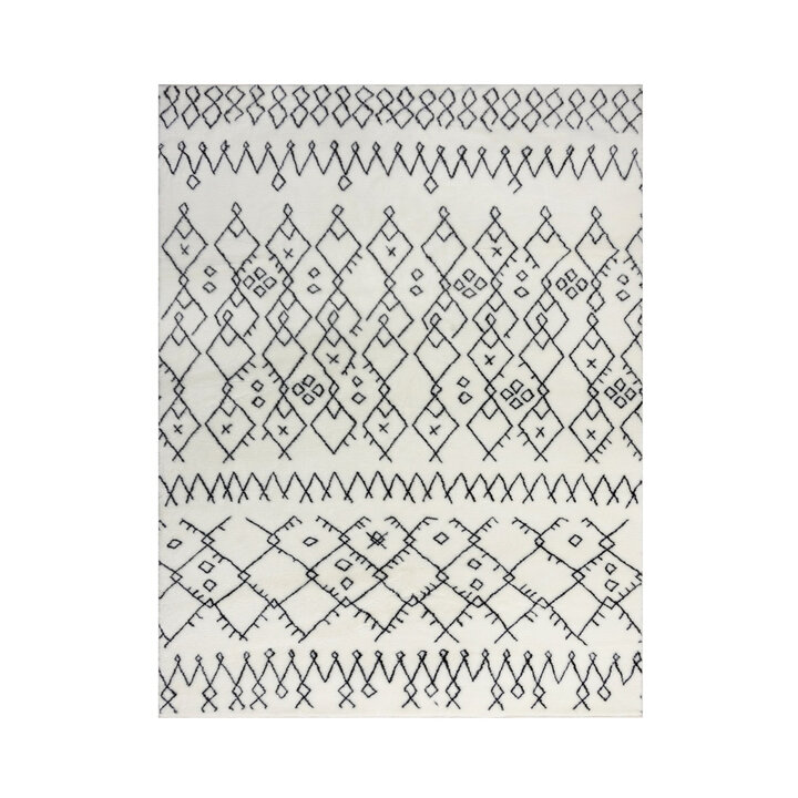 Waschbarer Berber Teppich - Furo Adil Creme Schwarz - 1