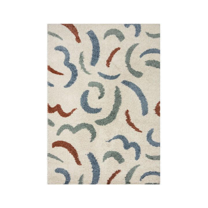 Hochflor Teppich - Alano Squiggle Bunt - 1