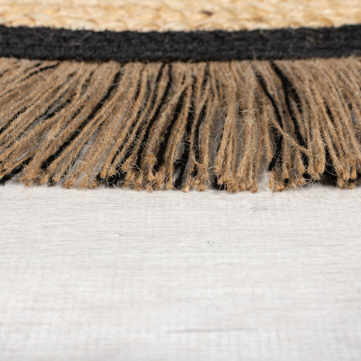 Jute Teppich Rund - Kahano Natur Schwarz - 3