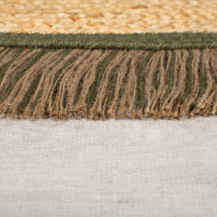 Jute Teppich Rund - Kahano Natur Grün - 3