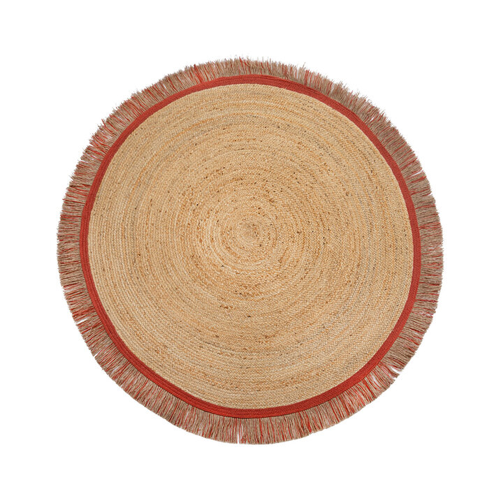 Jute Teppich Rund - Kahano Natur Terrakotta - 1