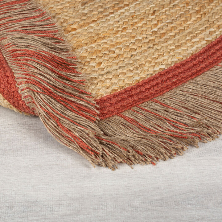 Jute Teppich Rund - Kahano Natur Terrakotta - 4