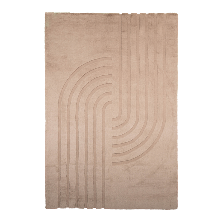 Hochflor Teppich - Carvy Curves Taupe - 1