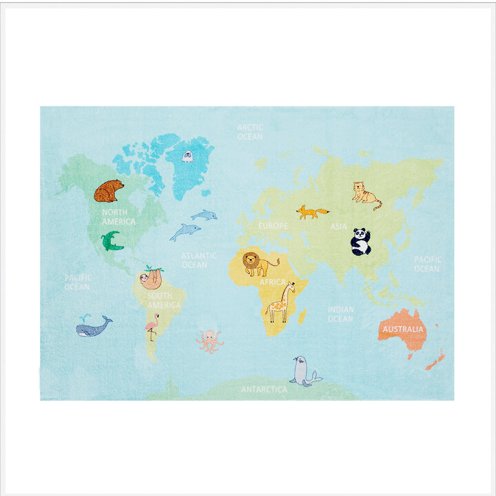 Kinderteppich - Globe Hellblau - 1