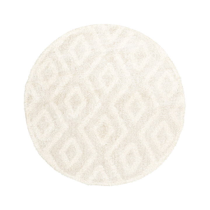 Teppich Skandinavisch Rund - Lova Diamond Creme - 1