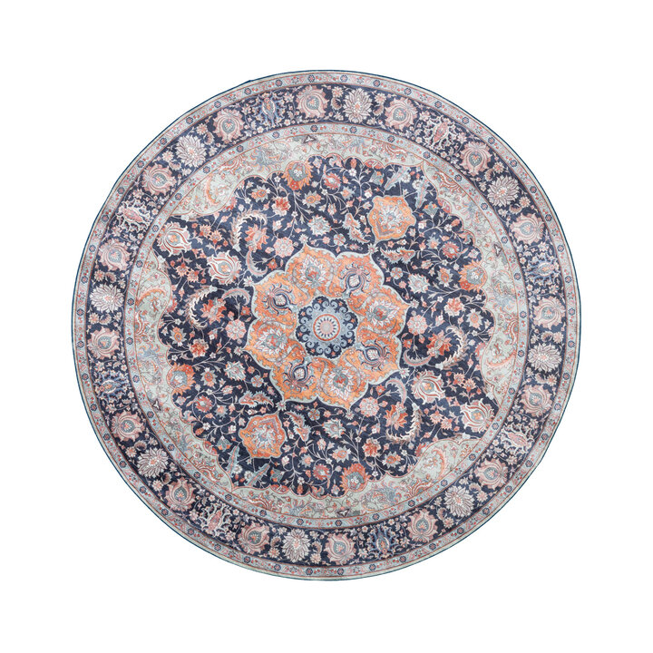 Teppich Vintage Rund - Imagine Medaillon Blau - 1