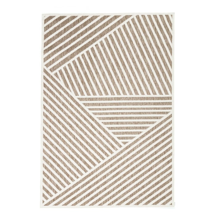 Teppich Modern - Nori Lines Weiß Taupe - 1