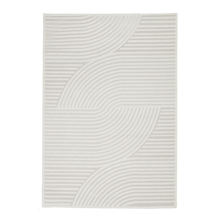 Teppich Modern - Nori Curves Weiß Taupe - 1