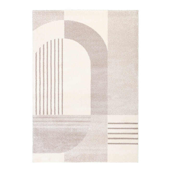Hochflor Teppich - Serene Shapes Creme - 1