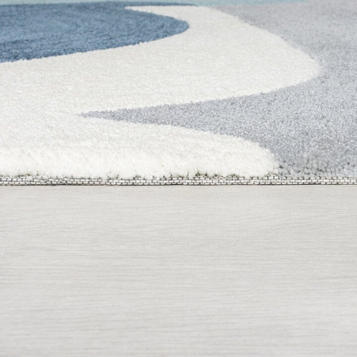 Teppich Floral - Zeso Floral Blau Grau - 4