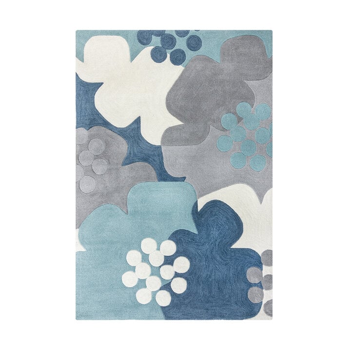 Teppich Floral - Zeso Floral Blau Grau - 1