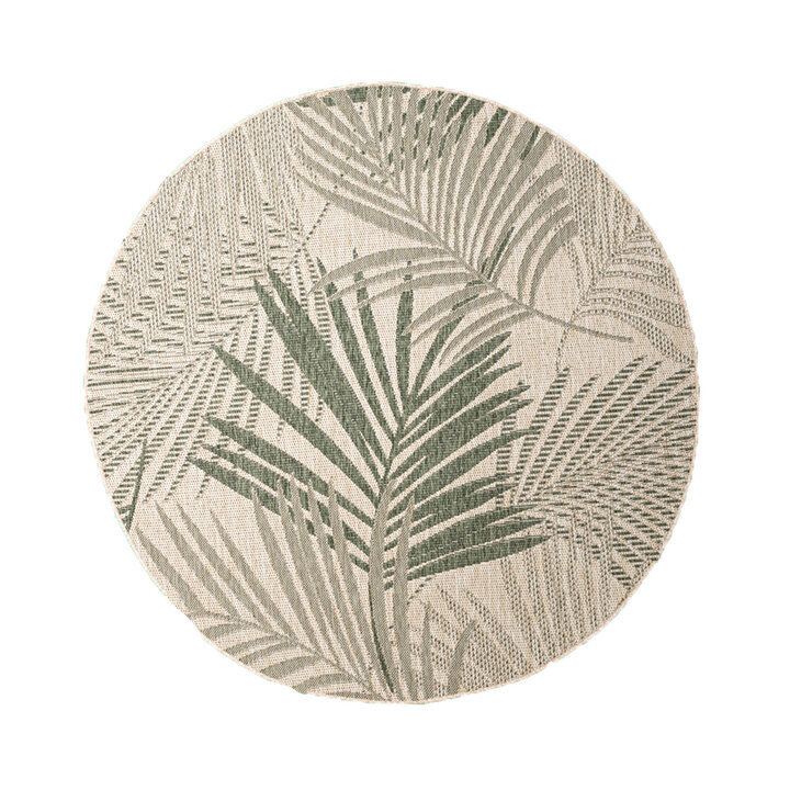 In- & Outdoor Teppich Rund - Tiga Palm Grün - 1