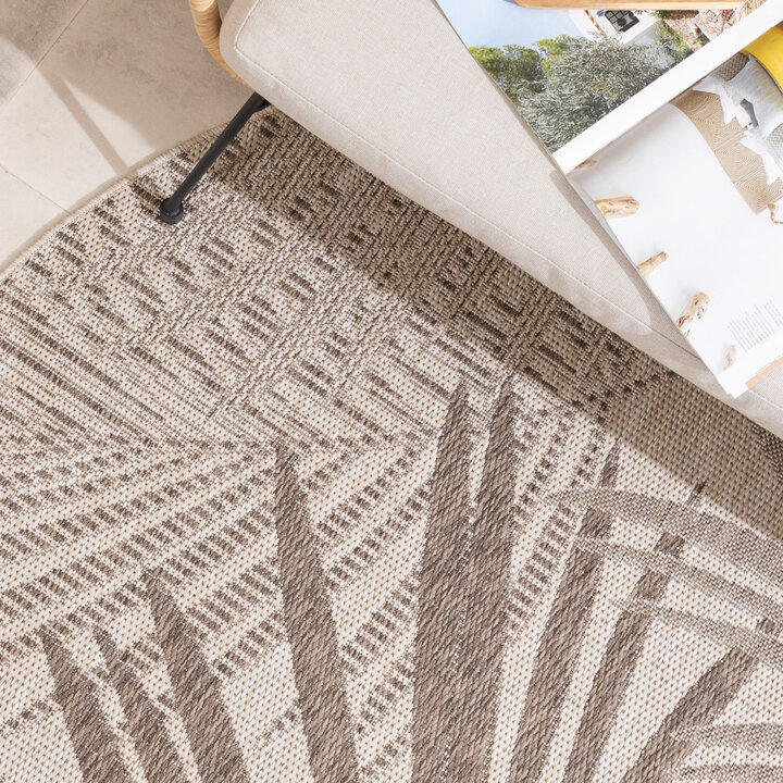 In- & Outdoor Teppich Rund - Tiga Palm Taupe - 2