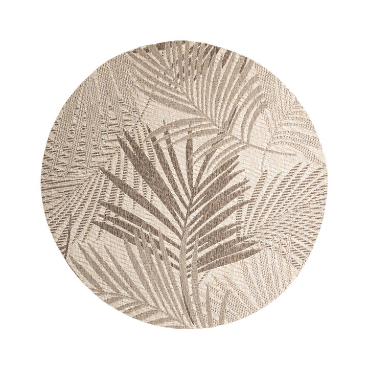 In- & Outdoor Teppich Rund - Tiga Palm Taupe - 1