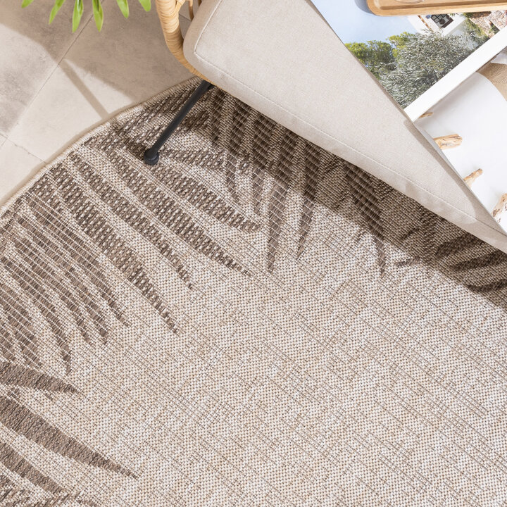 In- & Outdoor Teppich Rund - Tiga Edge Taupe - 2