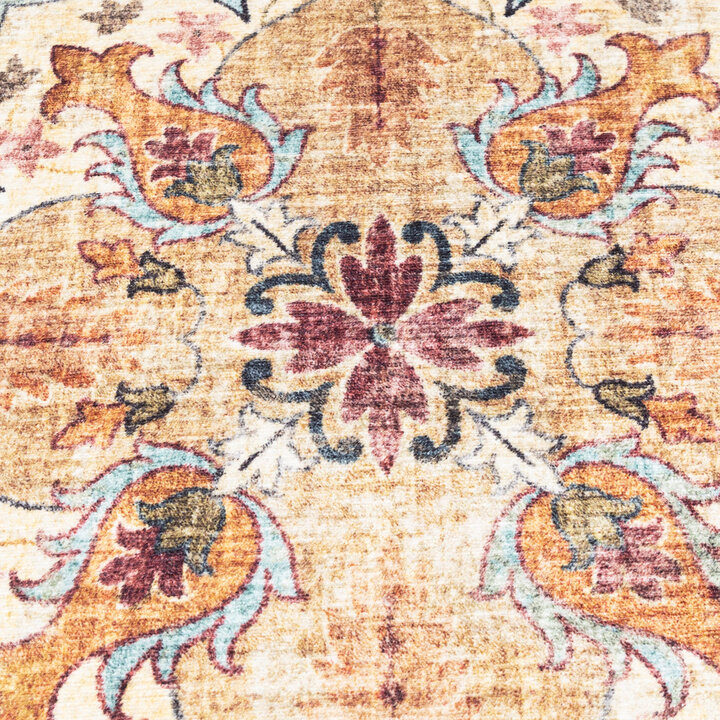 Vintage Gartenteppich Rund - Santo Mandala Hellblau - 3