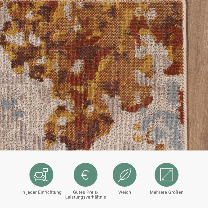 Moderner Teppich - Bush Blau Terracotta - 5