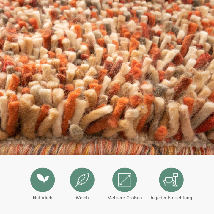 Wollteppich Hochflor - Elin Rot Terracotta - 4