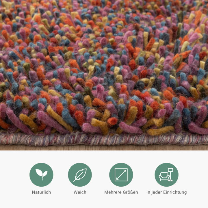 Wollteppich Hochflor - Elin Bunt - 4