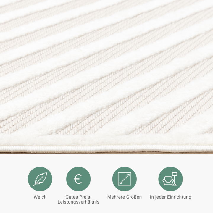 Teppich Modern - Nori Lines Weiß - 4