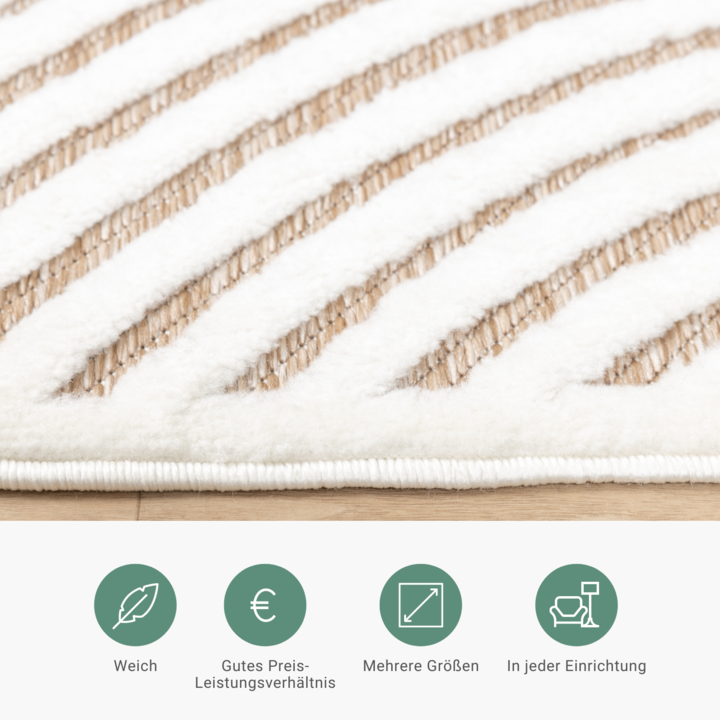 Teppich Modern - Nori Curves Weiß Taupe - 4