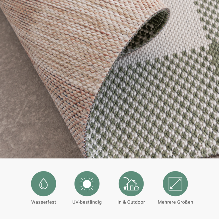 In- & Outdoor Teppich - Ranch Checkerboard Grün - 6