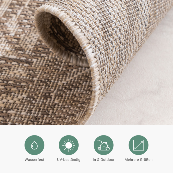 In- & Outdoor Teppich - Tiga Edge Taupe - 6