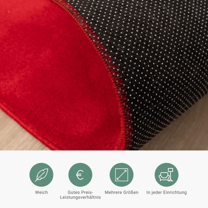 Waschbarer Teppich - Vivid Rot - 6