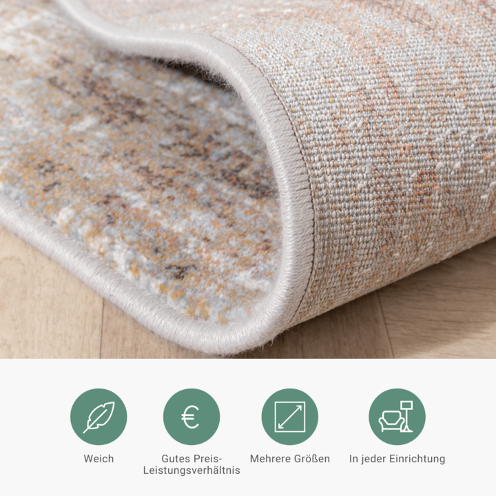 Teppich Abstrakt - Xavier Scratch Taupe Rot - 6