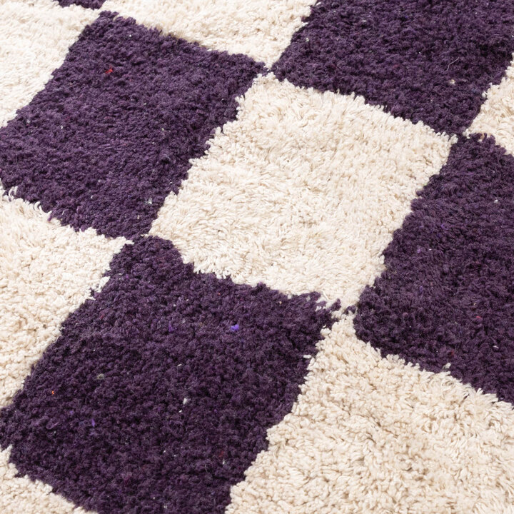 Retro Teppich - Gambit Violett Weiß  - 3