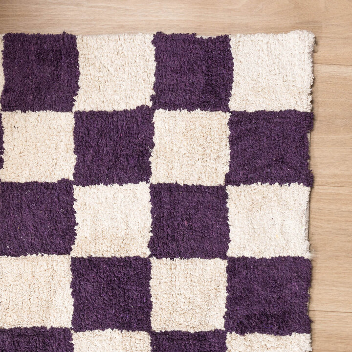 Retro Teppich - Gambit Violett Weiß  - 4