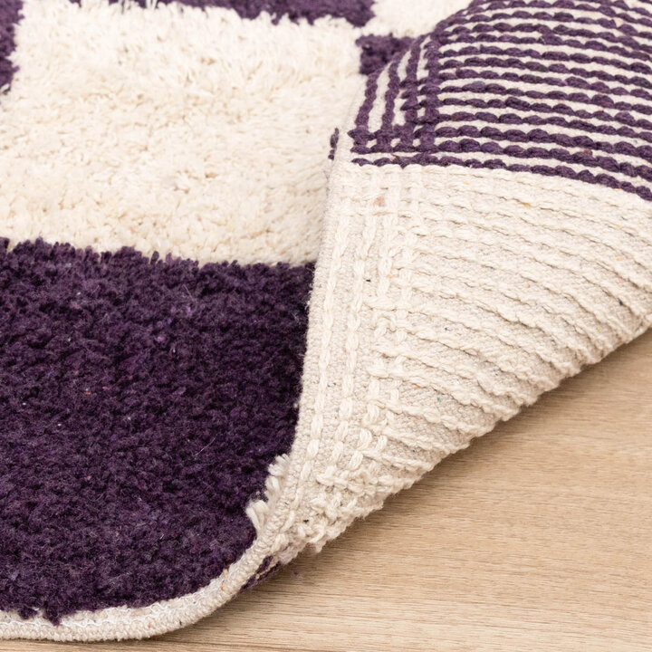 Retro Teppich - Gambit Violett Weiß  - 6