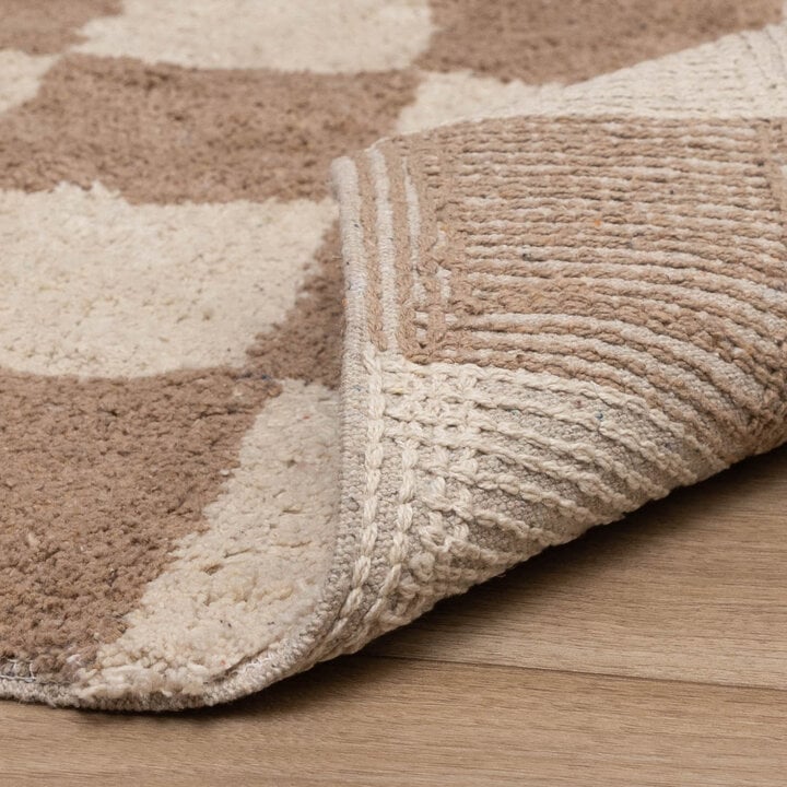 Retro Teppich - Gambit Beige Weiß  - 6