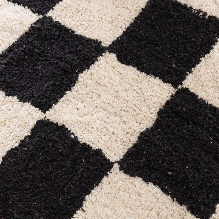 Retro Teppich - Gambit Schwarz Weiß  - 3