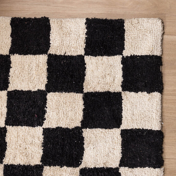 Retro Teppich - Gambit Schwarz Weiß  - 4