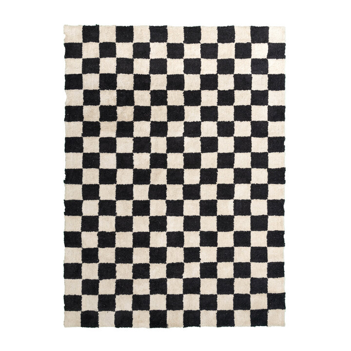 Retro Teppich - Gambit Schwarz Weiß  - 1