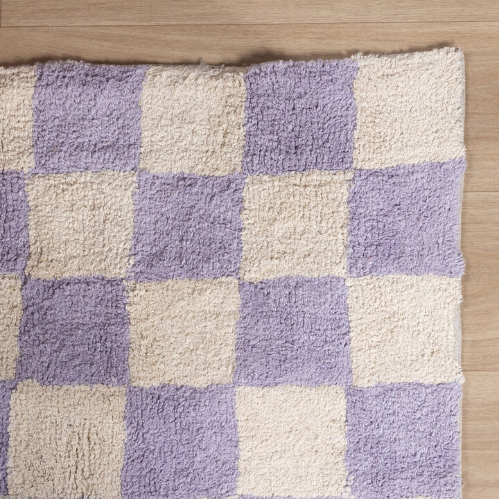 Retro Teppich - Gambit Lila Weiß - 4