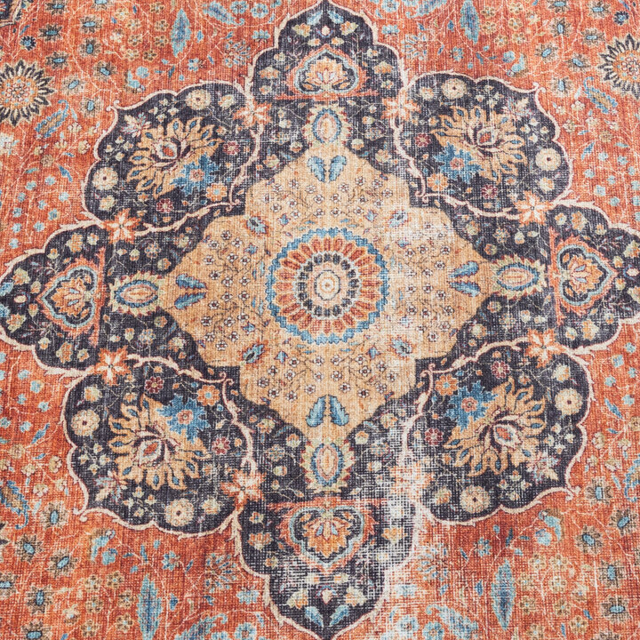 In- & Outdoor Teppich Rund - Kairo Medaillon Terra Dunkelblau - 3