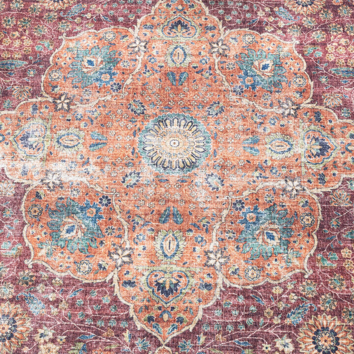 In- & Outdoor Teppich Vintage - Kairo Medaillon Bordeaux - 3