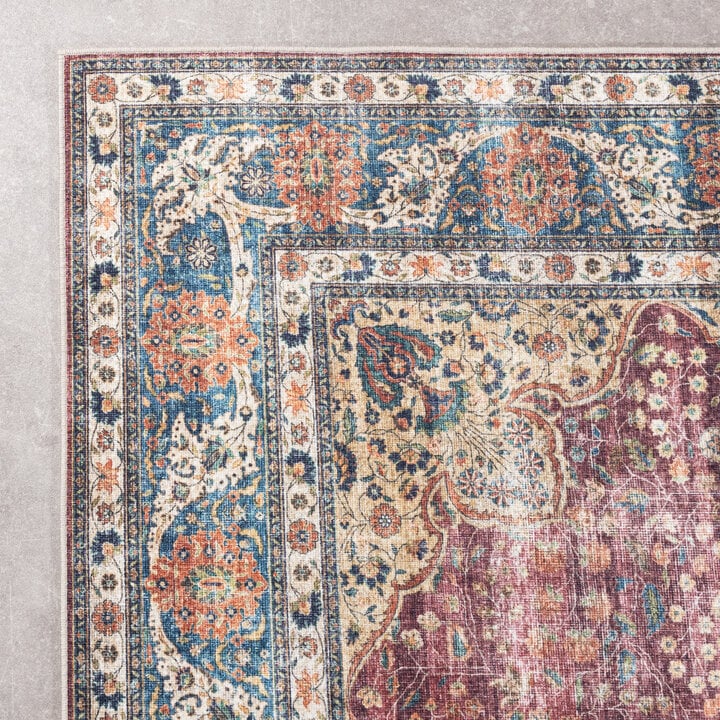 In- & Outdoor Teppich Vintage - Kairo Medaillon Bordeaux - 4