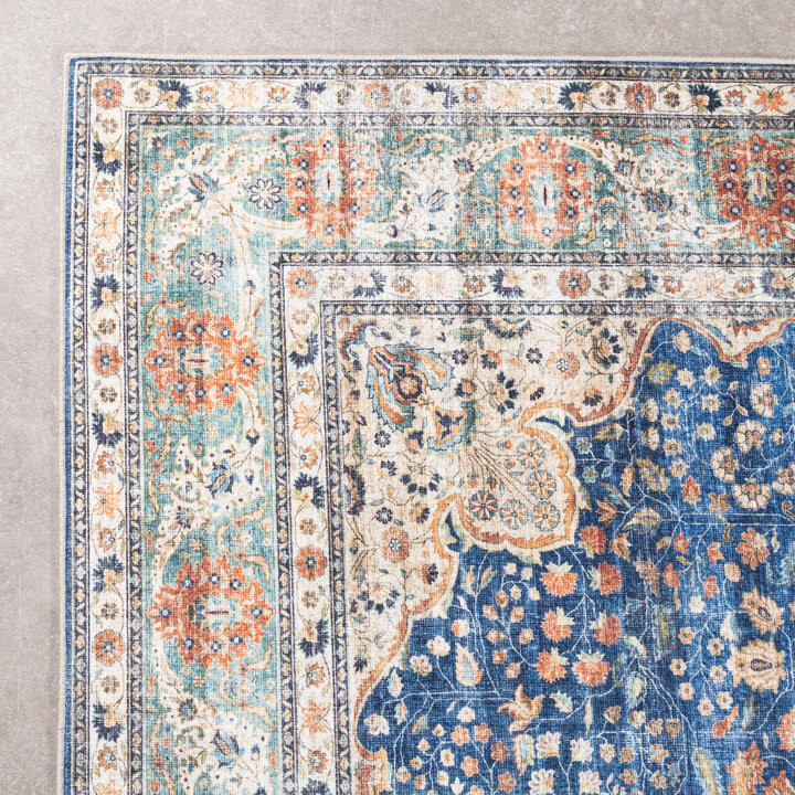 In- & Outdoor Teppich Vintage - Kairo Medaillon Dunkelblau Terra - 4