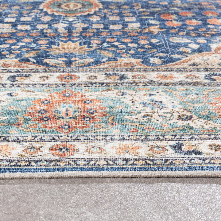 In- & Outdoor Teppich Vintage - Kairo Medaillon Dunkelblau Terra - 5