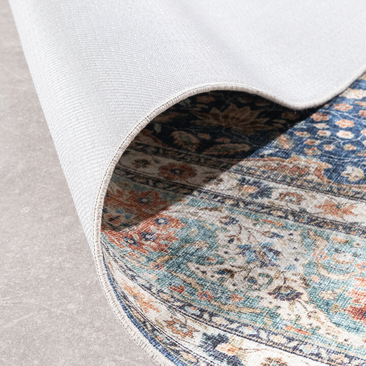 In- & Outdoor Teppich Vintage - Kairo Medaillon Dunkelblau Terra - 6