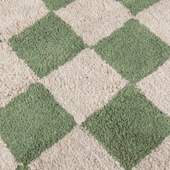 Rund Retro Teppich - Gambit Grün Weiß - 3