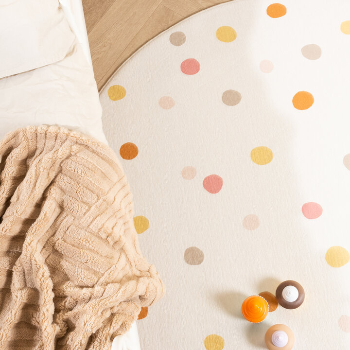 Waschbarer Kinderteppich Rund - Evi Confetti Bunt - 2