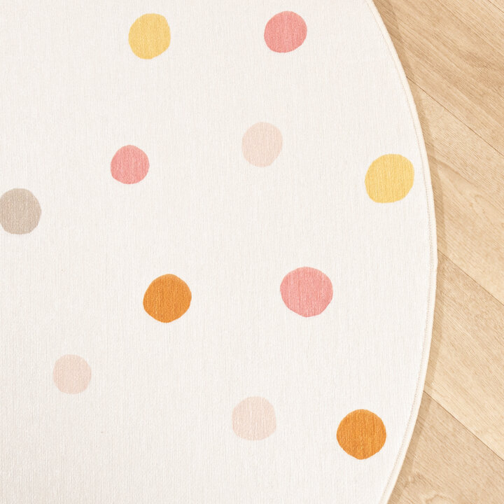 Waschbarer Kinderteppich Rund - Evi Confetti Bunt - 4