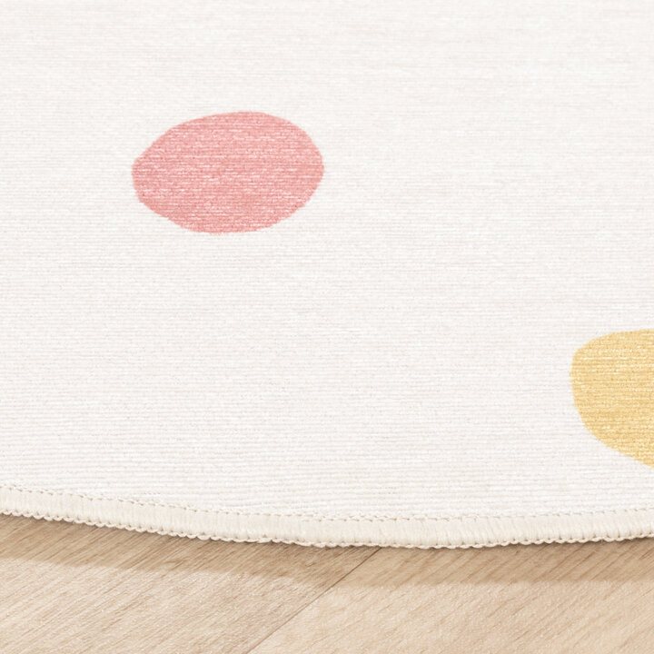 Waschbarer Kinderteppich Rund - Evi Confetti Bunt - 5